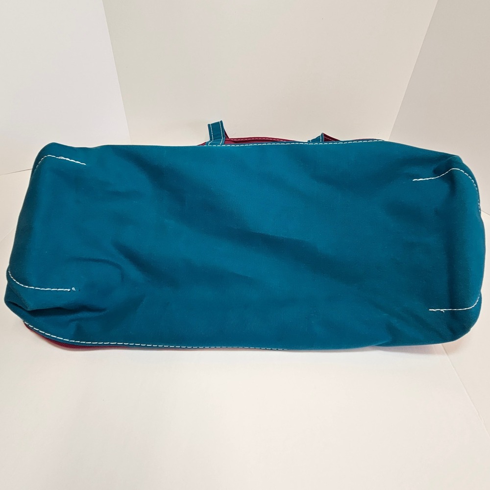 RARE Vintage 22" L.L. Bean Magenta And Teal Canvas Boat And Tote Made In U.S.A - Picture 7 of 9
